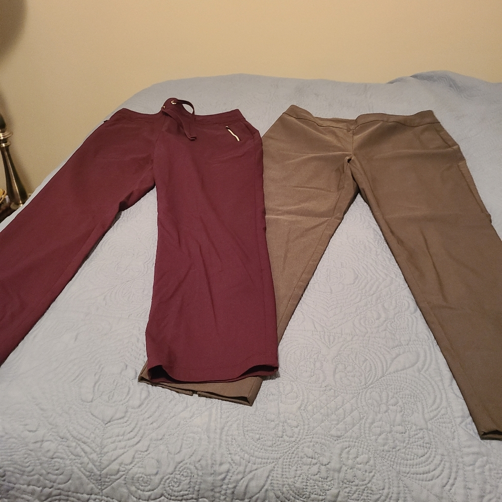 Chico's bundle OliveNWOT worn Chico' s pull on pants. 1R & Maroon weekender pant